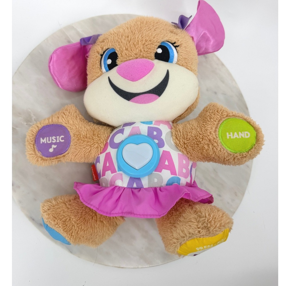 Fisher Price Laugh and Learn Smart Stages Sis Musical Plush Puppy Toy Pink ABC